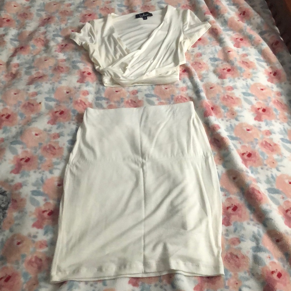 Off white two piece set from Lulus